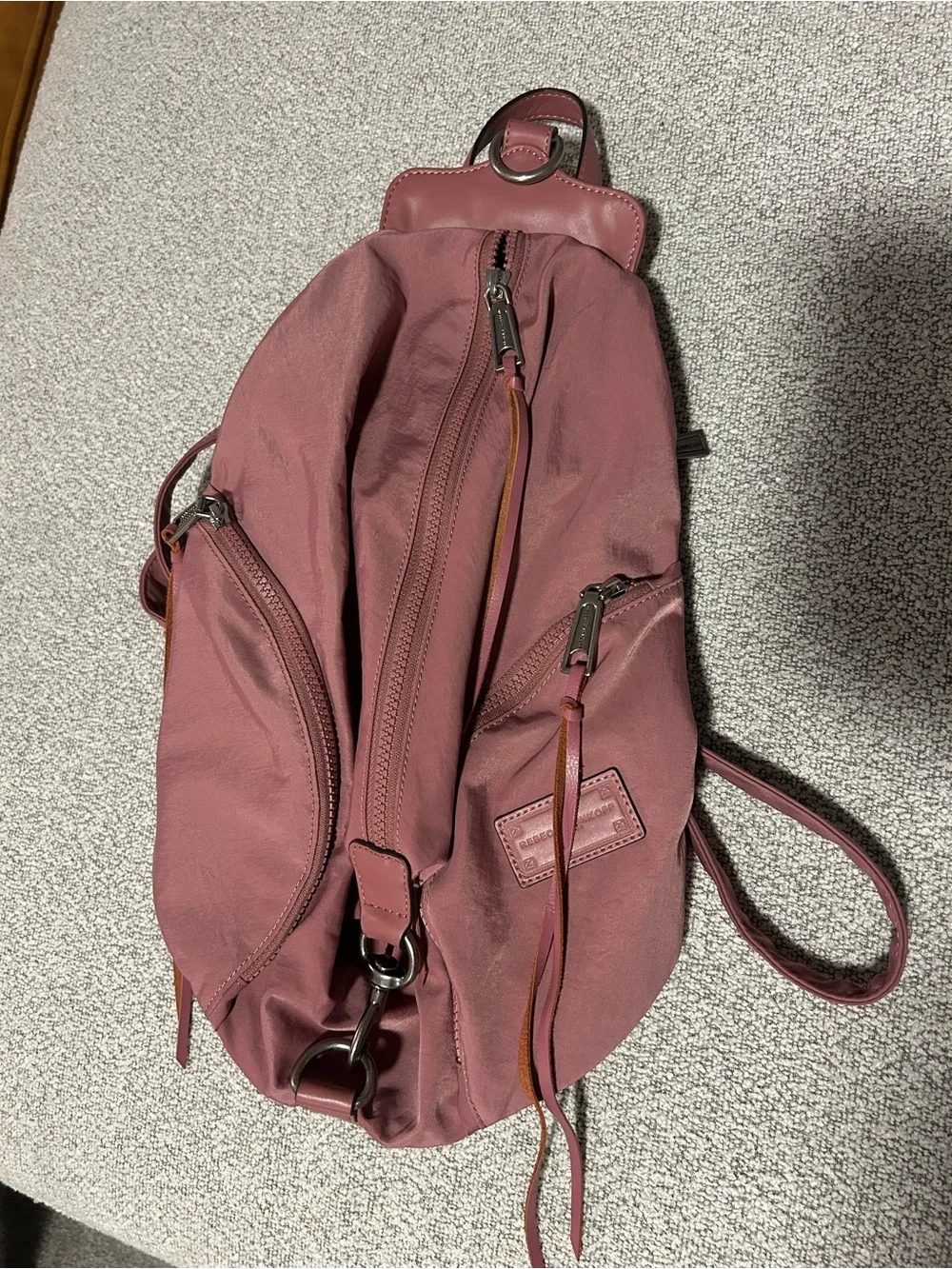 NWOT Rebecca Minkoff Julian Backpack in Pink Dusty Rose Purse Nylon - Picture 2 of 13